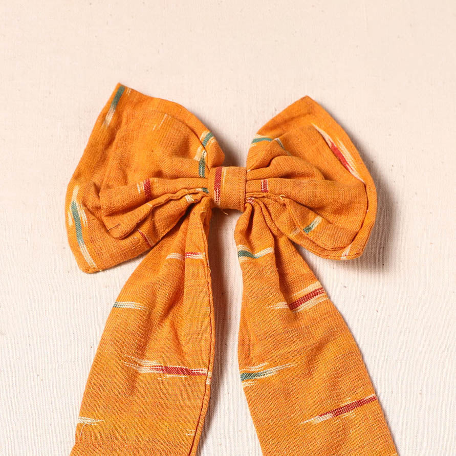 Orange - handmade fabric bow hair clip 22 - handcrafted