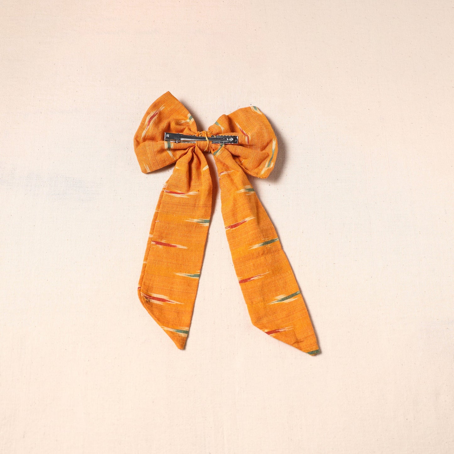 Orange - handmade fabric bow hair clip 22 - handcrafted