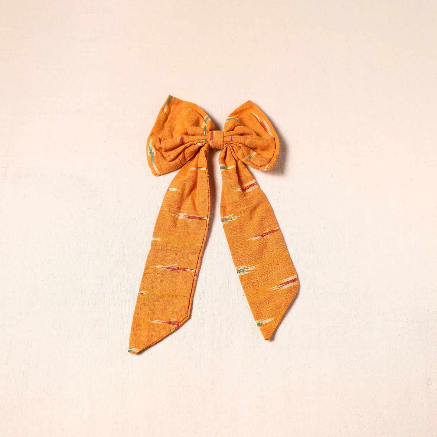 Orange - handmade fabric bow hair clip 22 - handcrafted