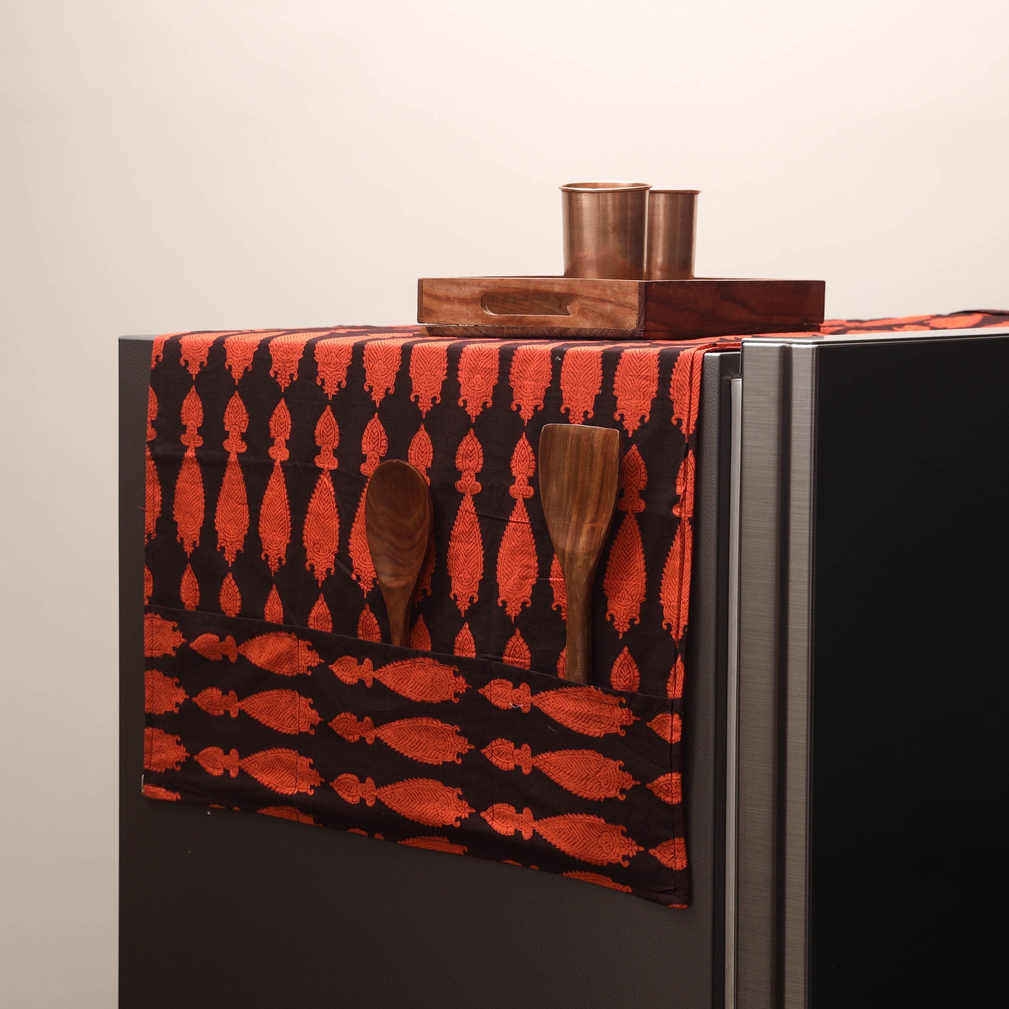 Handmade fridge top cover with multiple pockets 100