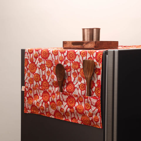 Handmade fridge top cover with multiple pockets 49