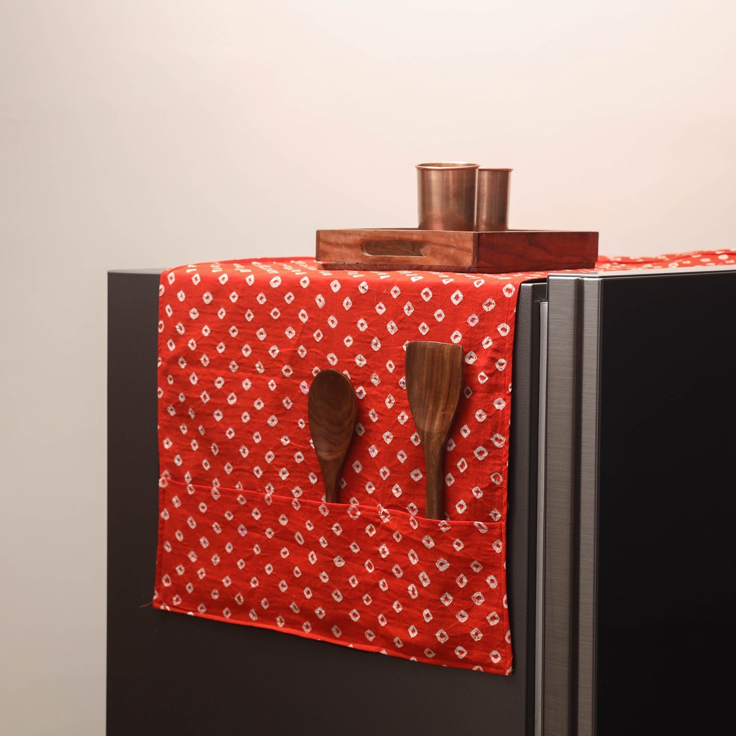 Handmade fridge top cover with multiple pockets 78