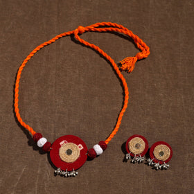 Handmade Jute Fabart Necklace Set 37