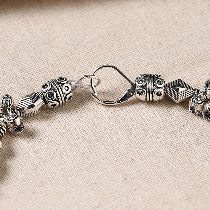 Handmade Oxidised Silver Beaded Anklet