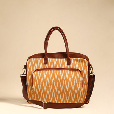  Orange Handmade Pochampally Ikat Laptop Bag