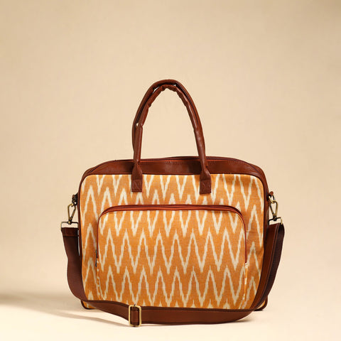  Orange Handmade Pochampally Ikat Laptop Bag