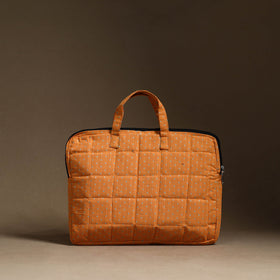  Orange Handmade Quilted Cotton Laptop Bag (13 x 16 in)