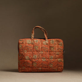  Orange Handmade Quilted Cotton Laptop Bag (13 x 16 in)
