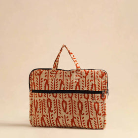  Orange Handmade Quilted Cotton Laptop Bag