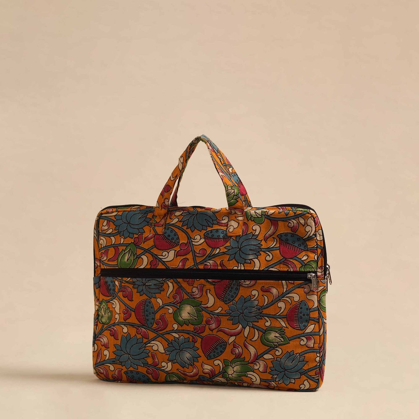  Orange Handmade Quilted Cotton Laptop Bag
