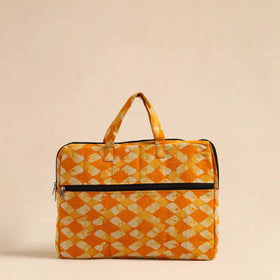  Yellow Handmade Quilted Cotton Laptop Bag