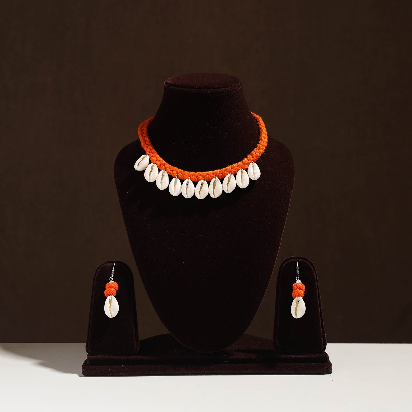 Buy Handmade Thread Braided Shell Necklace Set