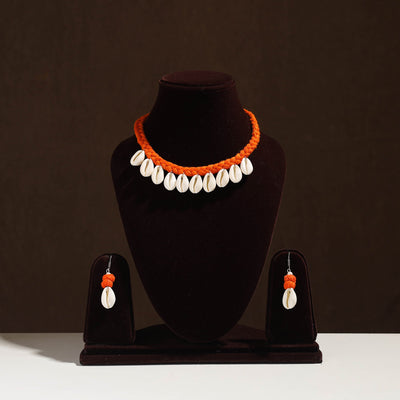 Buy Handmade Thread Braided Shell Necklace Set