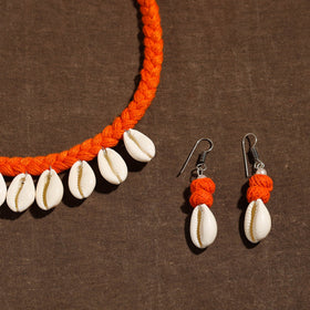 Buy Handmade Thread Braided Shell Necklace Set