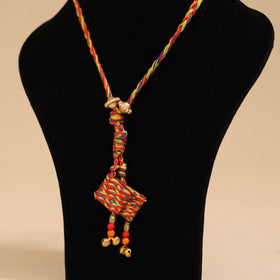 Orange - handmade threadwork pendant necklace 72