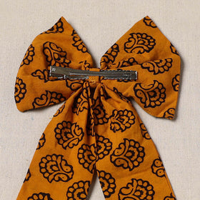 Orange - handmade women’s bow hair clip 84 - handcrafted