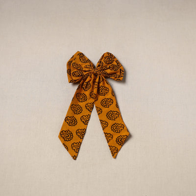 Orange - handmade women’s bow hair clip 84 - handcrafted