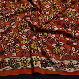 Orange - handpainted cotton kalamkari blouse piece 01