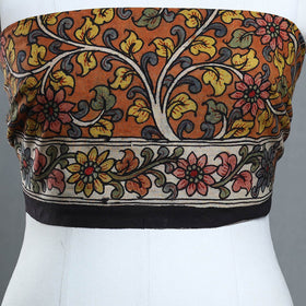 Orange - handpainted cotton kalamkari blouse piece 10