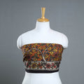 Orange - handpainted cotton kalamkari blouse piece 10