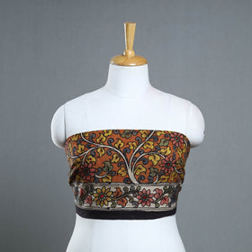 Orange - handpainted cotton kalamkari blouse piece 10