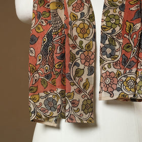  Orange Handpainted Cotton Kalamkari Stole 