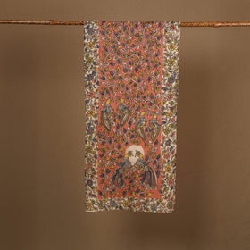  Orange Handpainted Cotton Kalamkari Stole 