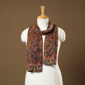  Orange Handpainted Cotton Kalamkari Stole 