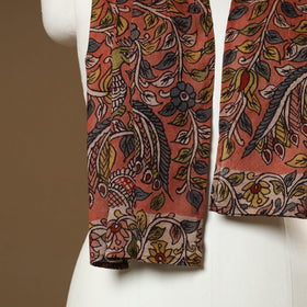  Orange Handpainted Cotton Kalamkari Stole 