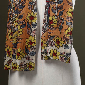 Orange Handpainted Cotton Kalamkari Stole