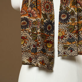  Orange Handpainted Cotton Kalamkari Stole Online