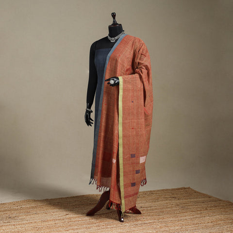 Peach - handspun handloom buti natural dyed cotton