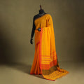 Orange - handwoven cotton begumpuri saree 25 - handcrafted