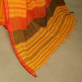 Orange - handwoven cotton begumpuri saree 25 - handcrafted