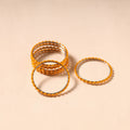 Orange - hapur flower beadwork bangles by aagaz (set of 6)