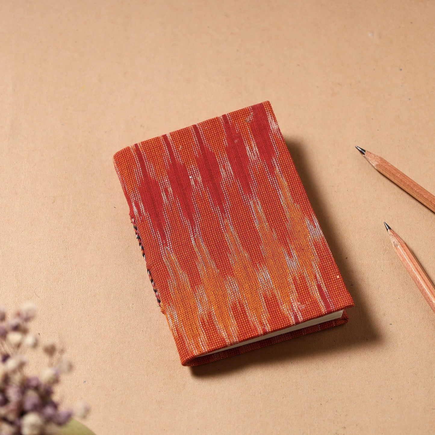  Ikat Fabric Cover Handmade Paper Notebook 
