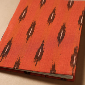 Orange - Ikat Fabric Cover Handmade Paper Notebook (9 x 7 in)