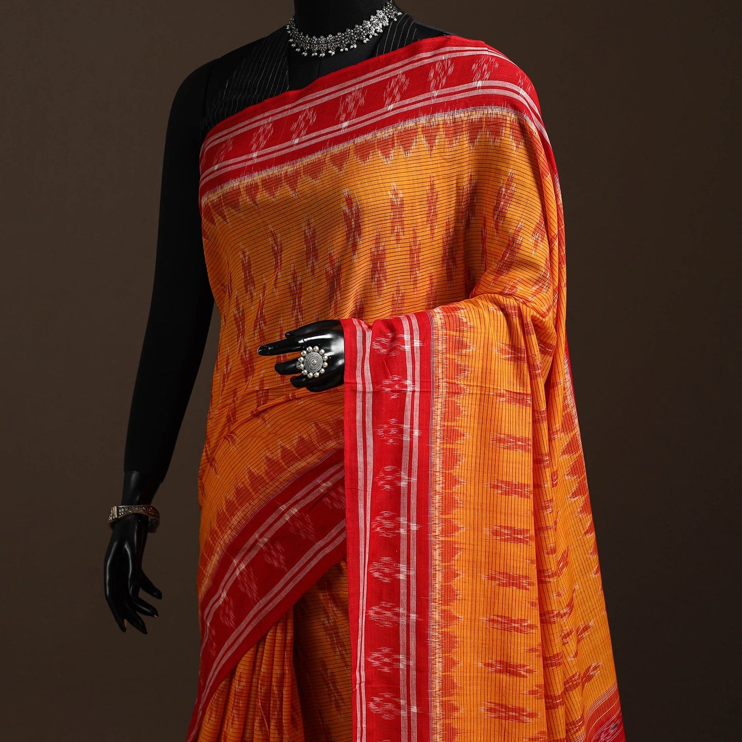 Ikat handloom cotton sambalpuri saree 05 - handcrafted