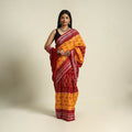 Orange - ikat handloom cotton sambalpuri saree 10