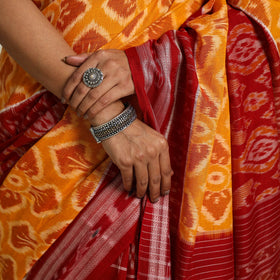 Orange - ikat handloom cotton sambalpuri saree 10