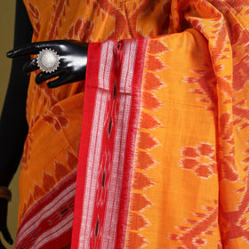 Orange - ikat handloom cotton sambalpuri saree 12