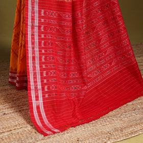 Orange - ikat handloom cotton sambalpuri saree 12