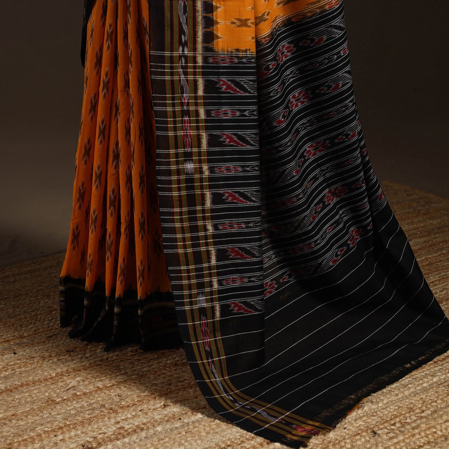 Ikat handloom cotton sambalpuri saree 14 - handcrafted