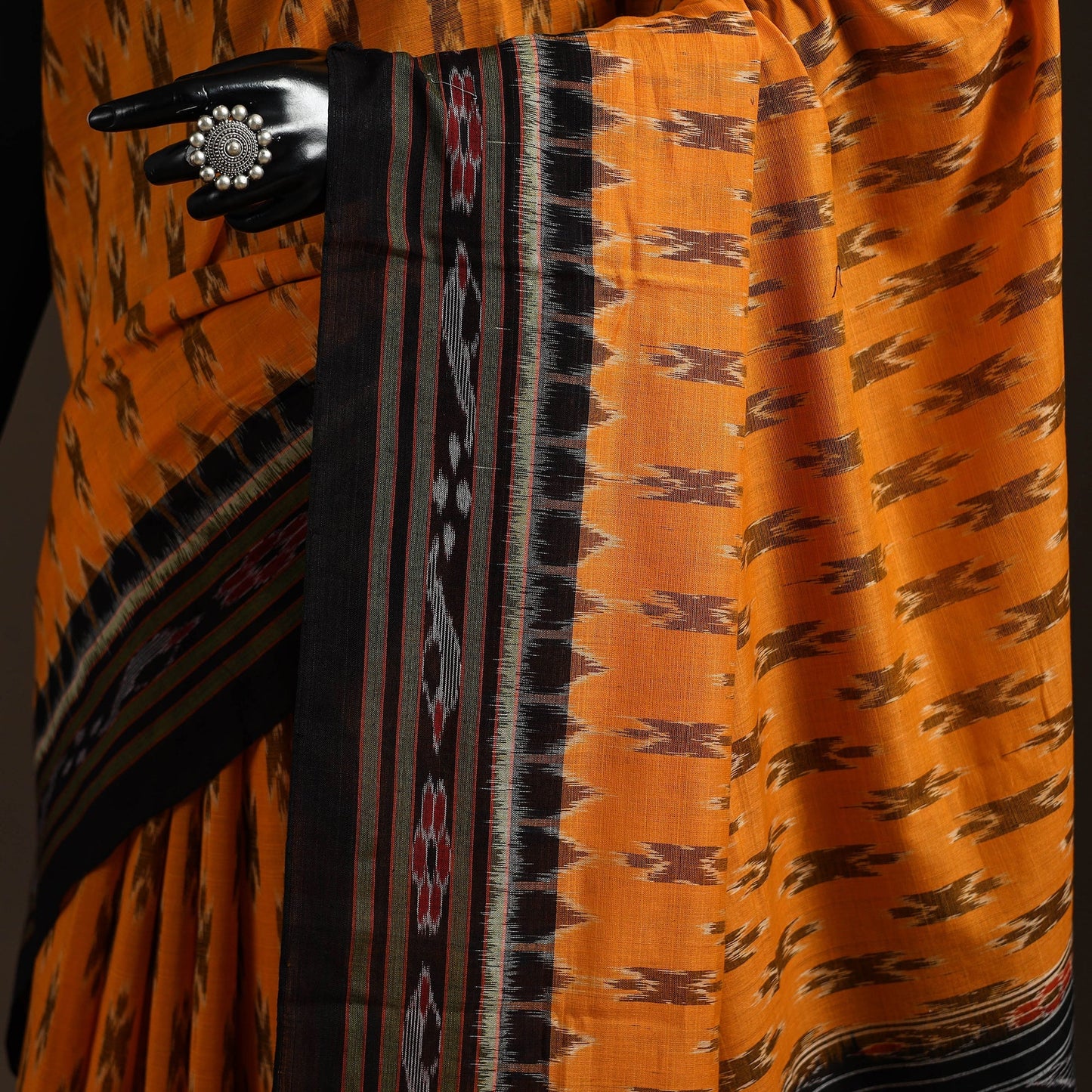 Ikat handloom cotton sambalpuri saree 14 - handcrafted