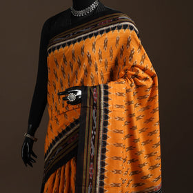 Ikat handloom cotton sambalpuri saree 14 - handcrafted