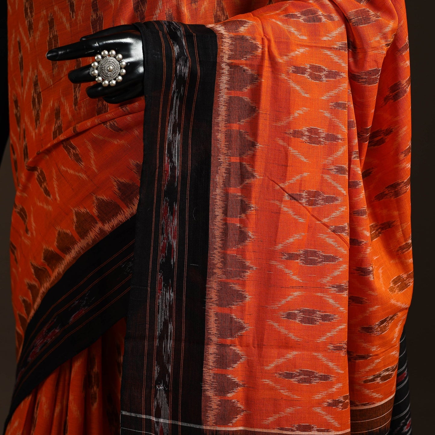 Ikat handloom cotton sambalpuri saree 16 - handcrafted