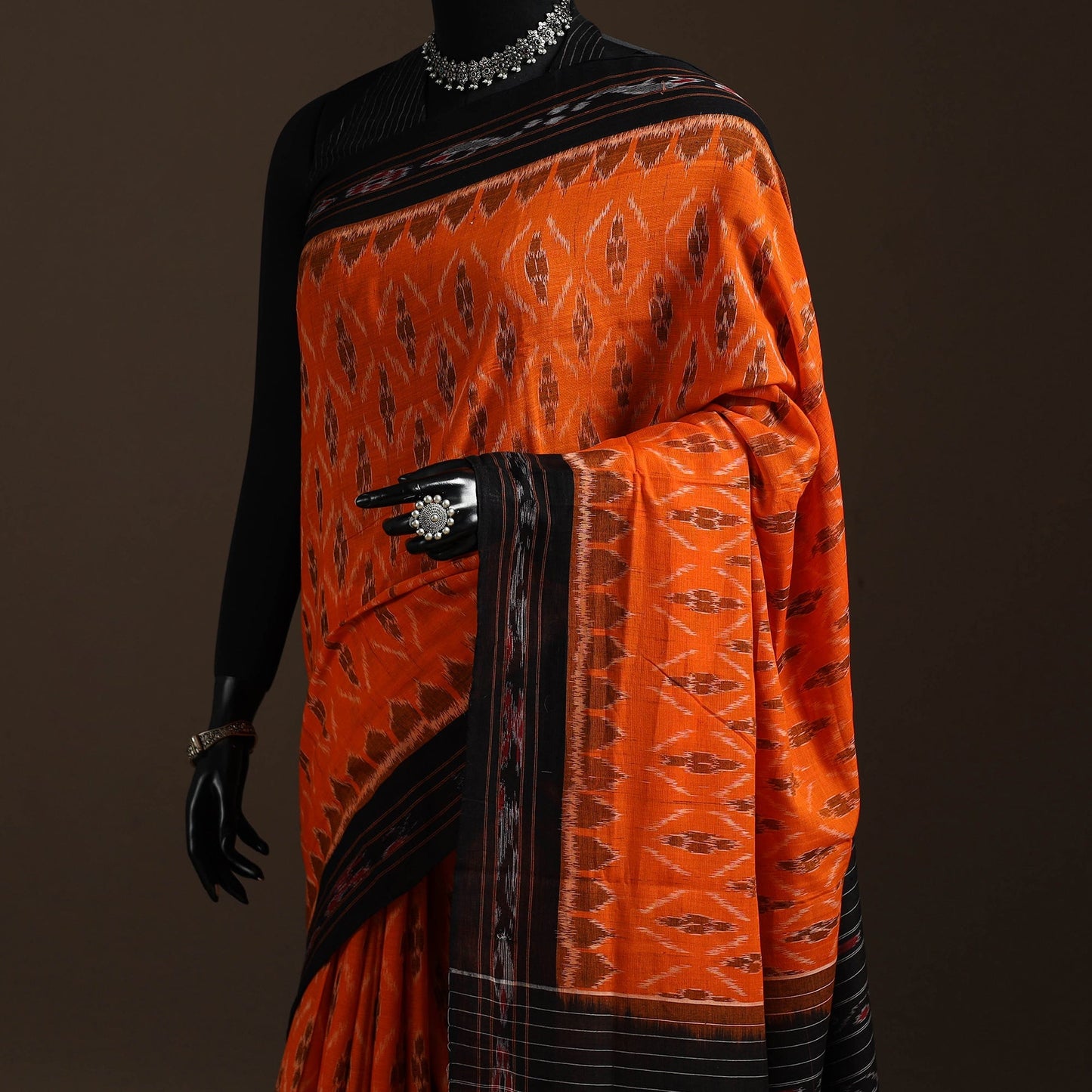 Ikat handloom cotton sambalpuri saree 16 - handcrafted