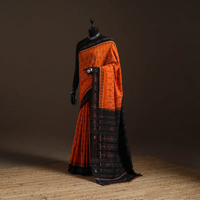 Ikat handloom cotton sambalpuri saree 16 - handcrafted