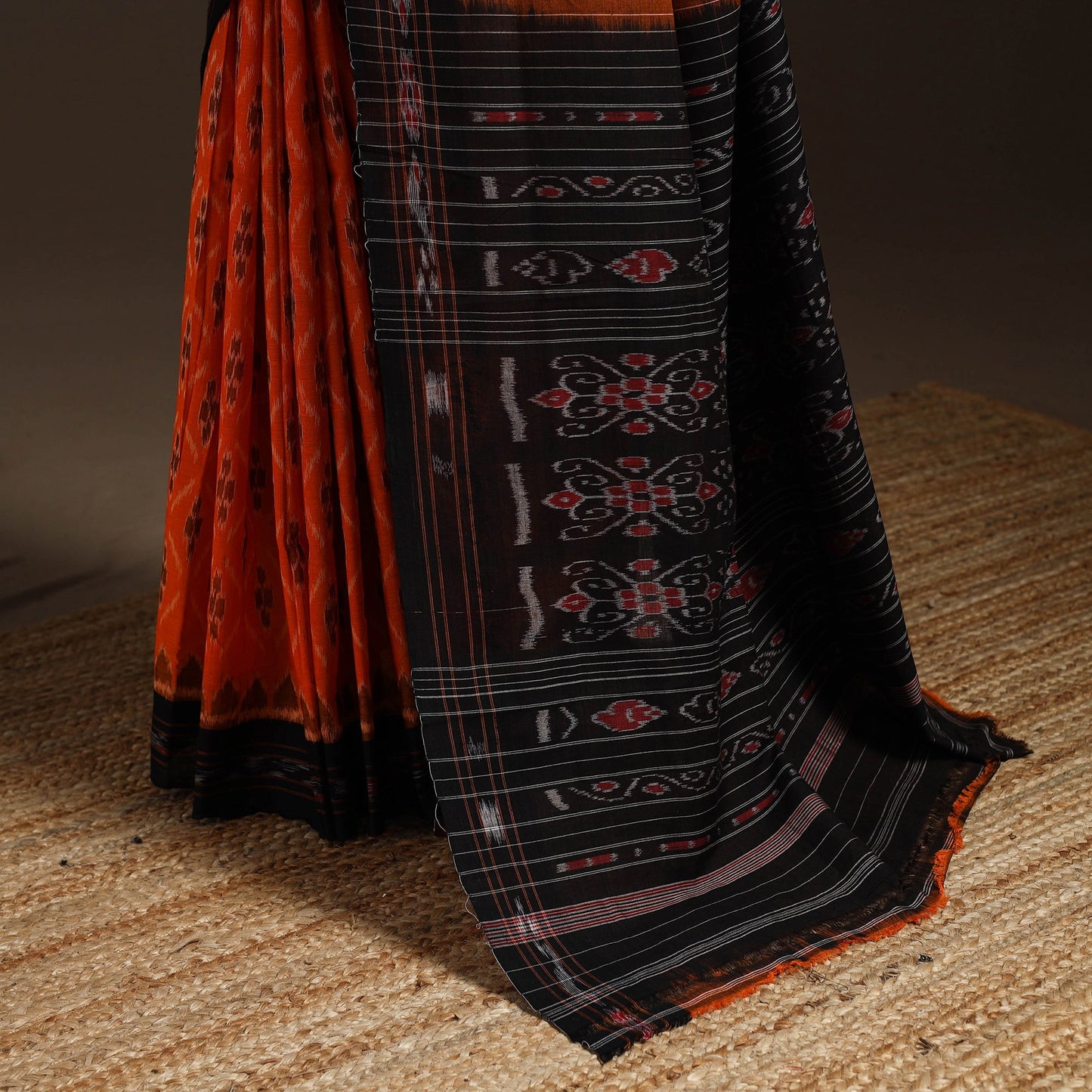 Ikat handloom cotton sambalpuri saree 16 - handcrafted