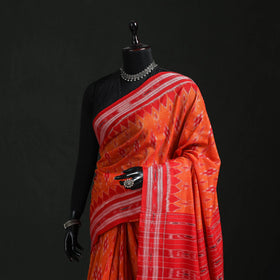 Ikat handloom cotton sambalpuri saree 18 - handcrafted